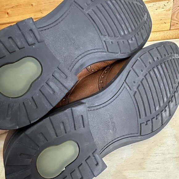 ALDO Mens Brown leather Oxford Dress Shoes Lace Up Size 10.5 EUC - Picture 5 of 5